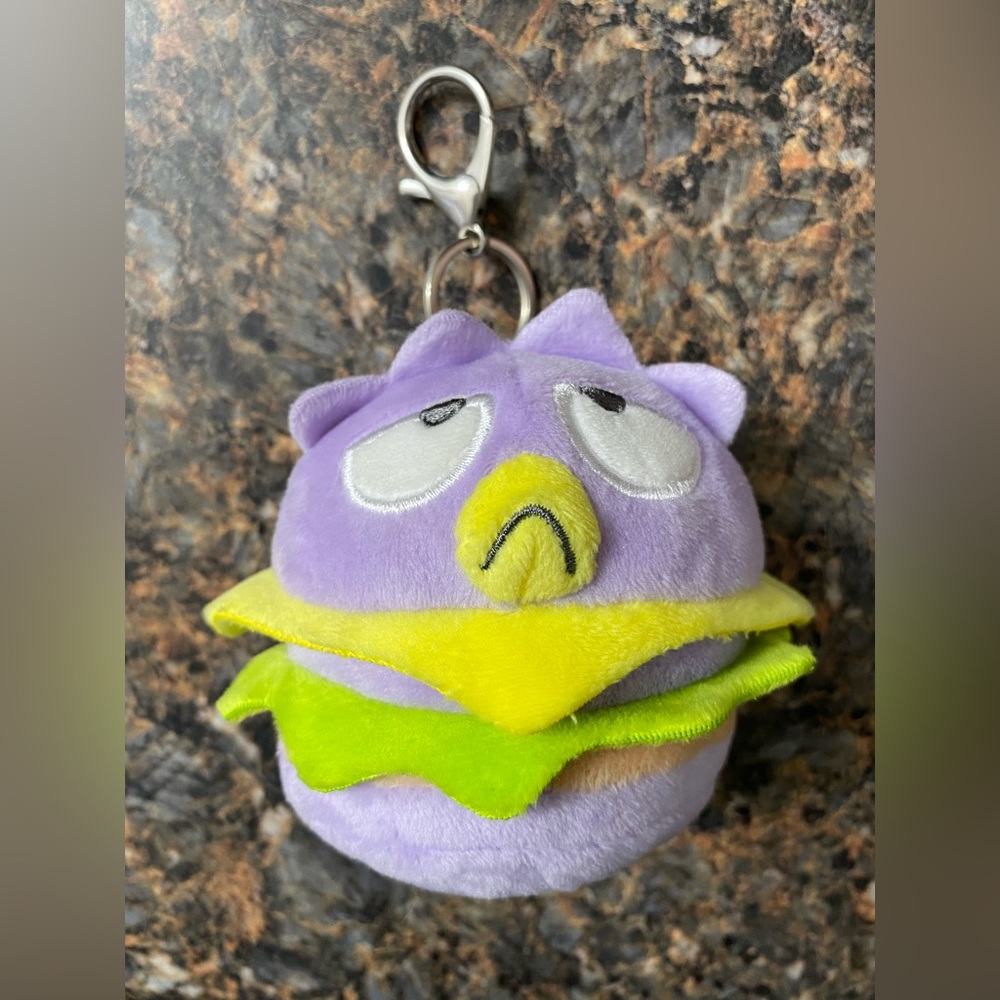 Kidrobot x Badtz Maru cheeseburger plush keychain